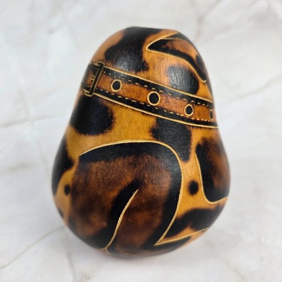 Handmade Folk Art Guard Dog Made From a Gourd Carved Burned Freestanding - Picture 7 of 11